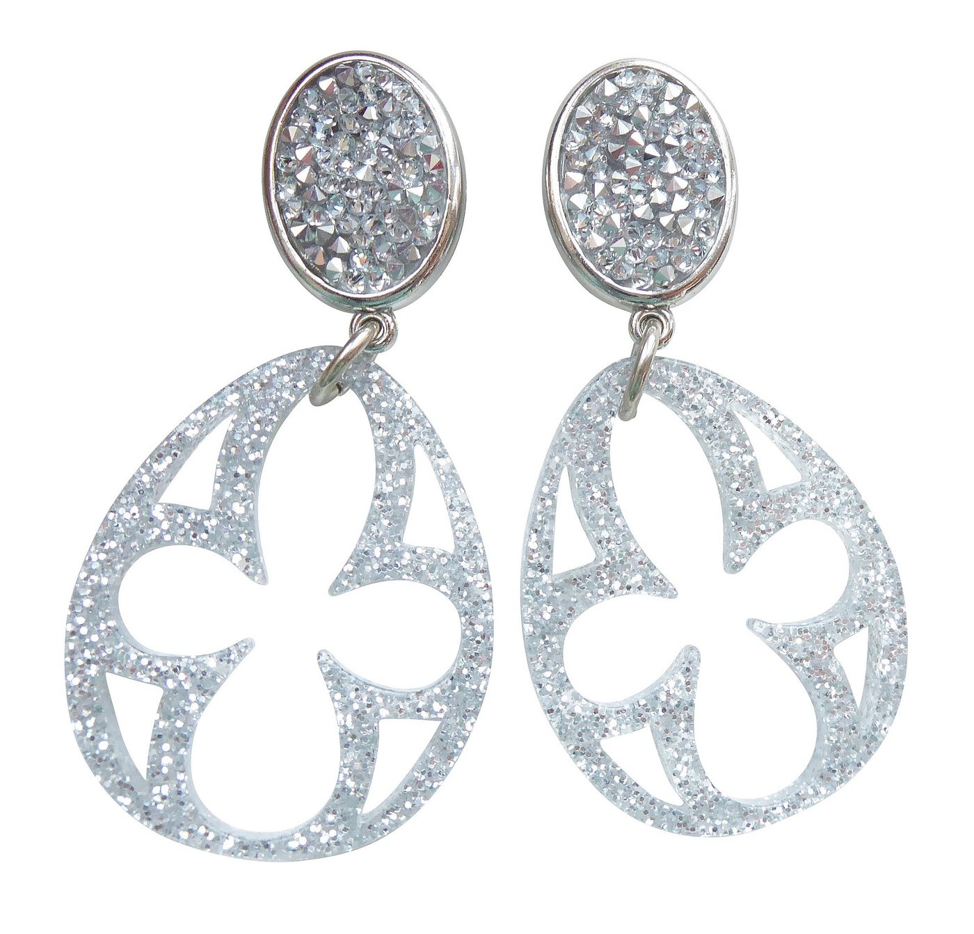 Mugello Paar Ohrstecker Zita silber (silber) Hingucker Party Silvester chic, made in Germany Designer JustWin, Statementohrringe von Mugello