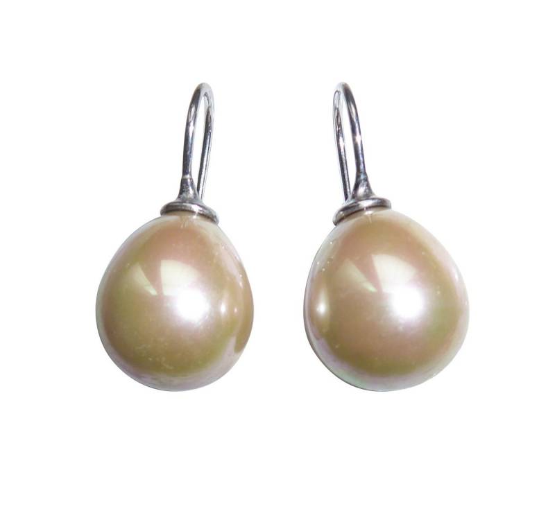 Mugello Perlenohrringe Dina puder silber zeitlos Basic-Ohrringe Büro, made in Germany Heide Heinzendorff, Perlenschmuck für Frauen von Mugello