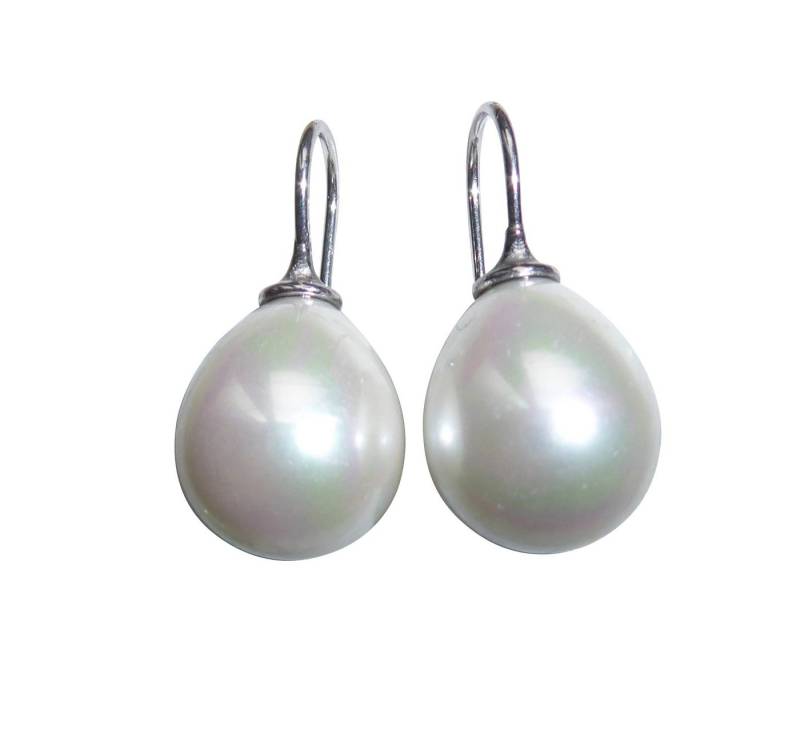 Mugello Perlenohrringe Dina weiß silber zeitlos Basic-Ohrringe Konfirmation, made in Germany Heide Heinzendorff, Perlenschmuck für Frauen von Mugello