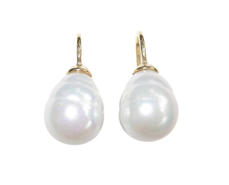 Mugello Perlenohrringe Erica klein weiß gold-platt. schöne leicht und schlicht, made in Germany Heide Heinzendorff, Perlenschmuck für Frauen von Mugello