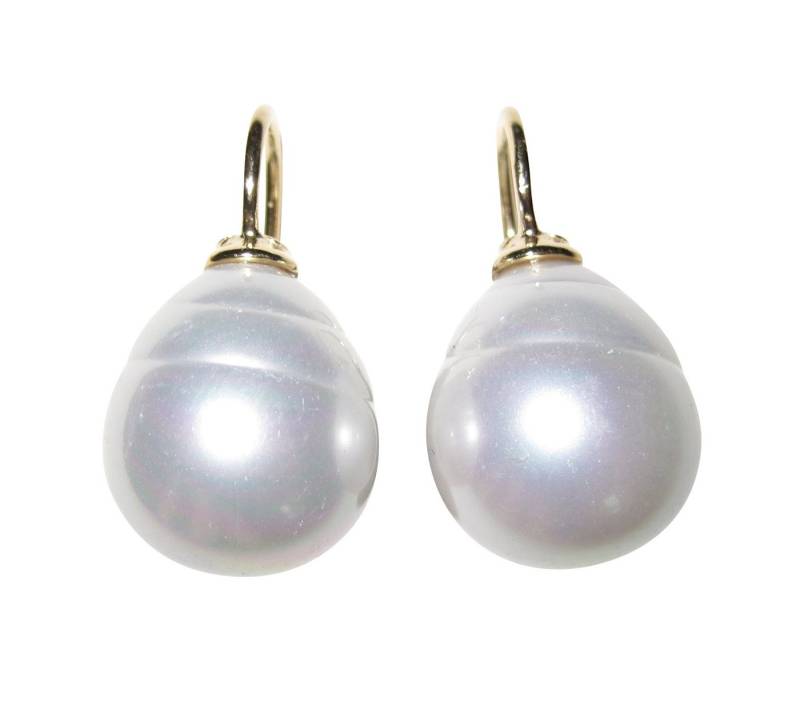 Mugello Perlenohrringe Erica weiß gold-platt. klassisch und schönes Geschenk, made in Germany Heide Heinzendorff, Perlenschmuck für Frauen von Mugello