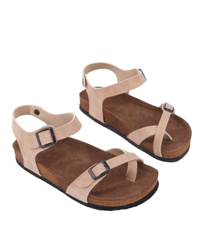 Muggo M2149 Verstellbare Schnalle Daily Damen Zehentrenner (Beige, EU Footwear Size System, Adult, Numeric, Medium, 40) von Muggo