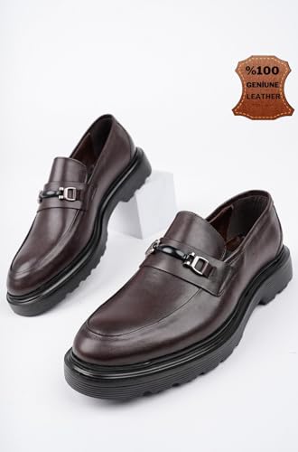 Muggo Fabregas Herren-Schuhe, echtes Leder, klassisch, lässig, orthopädisch, Braun, EU-Schuhgrößensystem, Erwachsene, numerisch, Größe M, 40 von Muggo