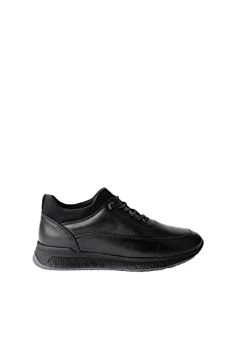 Muggo Fire Herren-Schuhe, klassisch, echtes Leder, lässig, bequem, orthopädische Schuhe (schwarz, EU-Schuhgrößensystem, Erwachsene, numerisch, Medium, 40) von Muggo