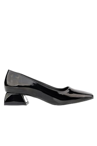 Muggo Lilith Damen Freizeitschuhe mit quadratischem Zehenbereich, kurzer Absatz, schwarzes Lack, EU-Schuhgrößensystem, Erwachsene, numerisch, Größe M, 40 Muggo Lilith Damen Freizeitschuhe mit quadratischem Zehenbereich, kurzer Absatz, schwarzes Lack, EU-Schuhgrößensystem, Erwachsene, numerisch, Größe M, 40 von Muggo