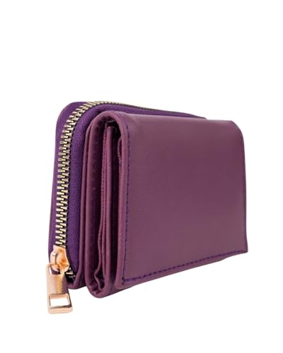 Muggo Little Damen-Geldbörse mit Münz- und Geldscheinfach mit Reißverschluss, Violett von Muggo