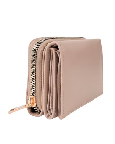 Muggo Little Damen Geldbörse mit Münz- und Geldscheinfach mit Reißverschluss (Beige) von Muggo