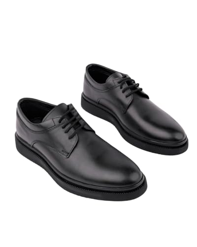 Muggo M2193 Herren-Freizeitschuhe, klassisch, echtes Leder, Schwarz, EU-Schuhgrößensystem, Erwachsene, numerisch, Größe M, 42 von Muggo