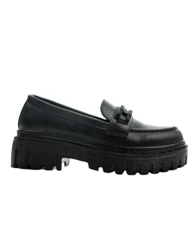 Muggo M2199 Damenschuhe, Dicke Sohle, mit Schnalle, lässige Mokassins (schwarz, EU-Schuhgrößensystem, Erwachsene, numerisch, Größe M, 36) von Muggo