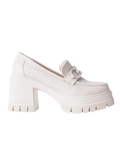 Muggo M2203 Damen-Freizeitschuhe mit dickem Absatz, runde Zehenpartie, Metallschnalle, Beige, EU-Schuhgrößensystem, Erwachsene, numerisch, Größe M, 38 Muggo M2203 Damen-Freizeitschuhe mit dickem Absatz, runde Zehenpartie, Metallschnalle, Beige, EU-Schuhgrößensystem, Erwachsene, numerisch, Größe M, 38 von Muggo