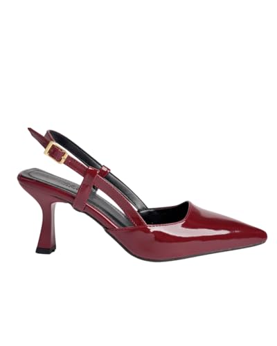 Muggo M2205 Damen Schuhe mit spitzem Zehenbereich, offene Seiten, klassischer Absatz, Burgunderrot, EU-Schuhgrößensystem, Erwachsene, numerisch, Größe M, 38 von Muggo