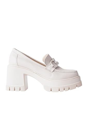 Muggo Valencia Damen-Freizeitschuhe mit dickem Absatz, runde Zehenpartie, Metallschnalle, Hellbraun, EU-Schuhgrößensystem, Erwachsene, numerisch, Größe M, 39 Muggo Valencia Damen-Freizeitschuhe mit dickem Absatz, runde Zehenpartie, Metallschnalle, Hellbraun, EU-Schuhgrößensystem, Erwachsene, numerisch, Größe M, 39 von Muggo