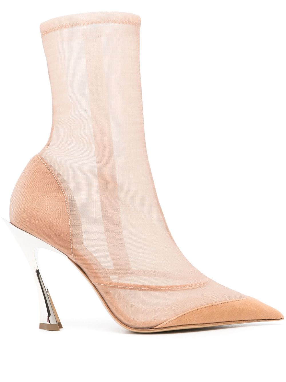 Mugler 100mm semi-sheer ankles boots - Nude von Mugler