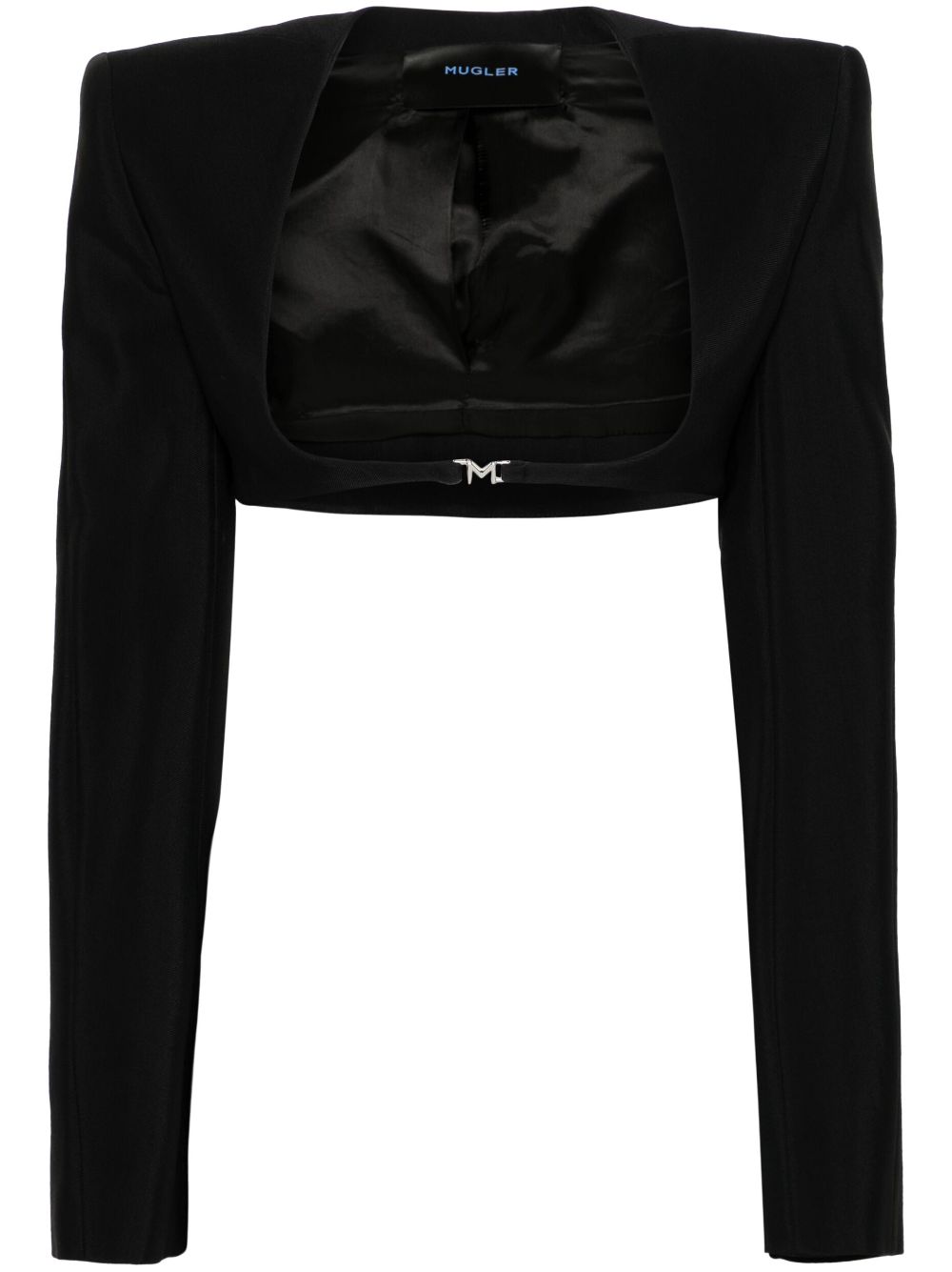 Mugler Cropped-Jacke mit Logo - Schwarz von Mugler