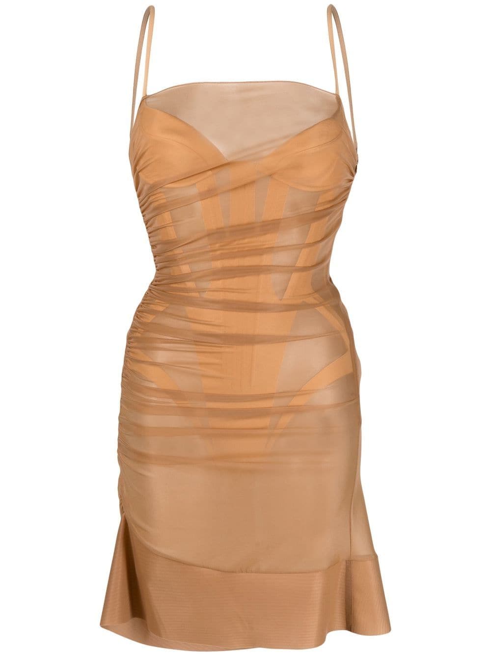 Mugler Drapiertes Minikleid - Nude von Mugler