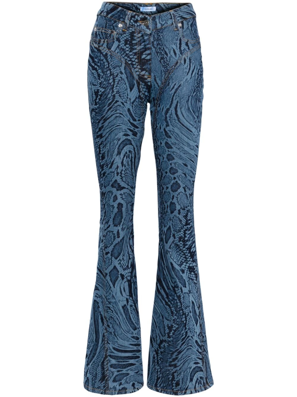 Mugler Jeans mit Schlangen-Print - Blau von Mugler