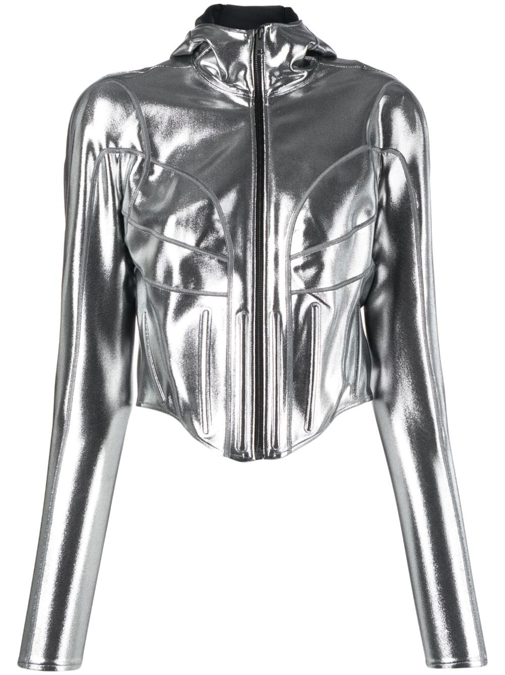 Mugler Metallic-Oberteil - Grau von Mugler