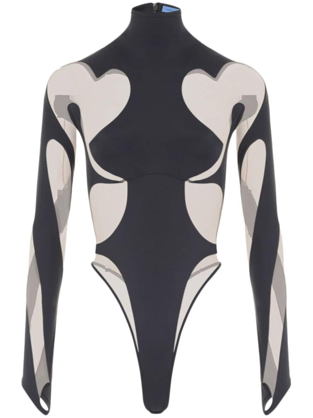 Mugler Semi-transparenter Body - Schwarz von Mugler