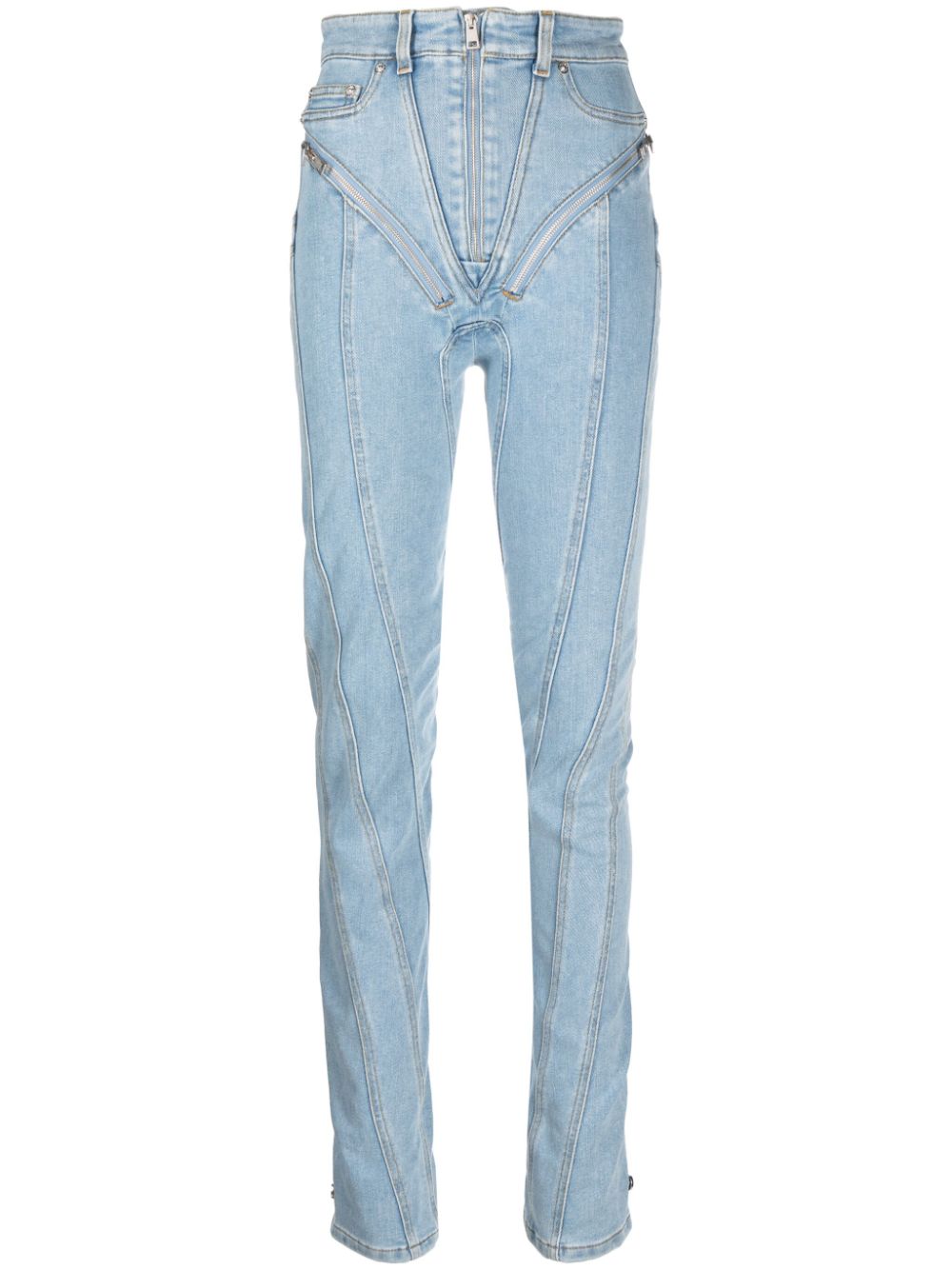 Mugler Halbhohe Skinny-Jeans - Blau von Mugler