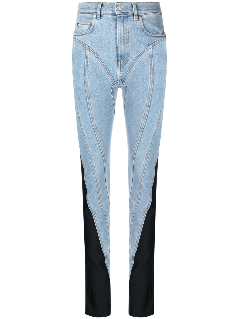 Mugler Halbhohe Skinny-Jeans - Blau von Mugler