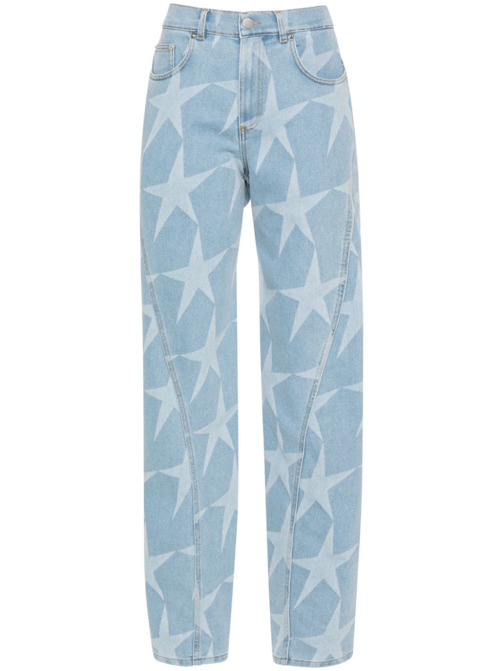 Mugler Tief sitzende Jeans mit Stern-Print - Blau von Mugler