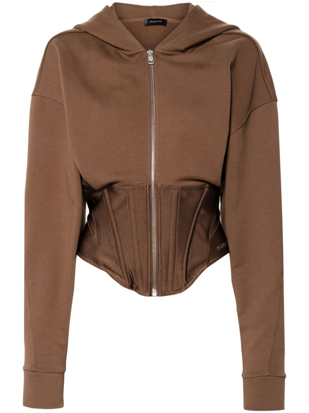 Mugler Kapuzenjacke mit Corsage-Taille - Braun von Mugler