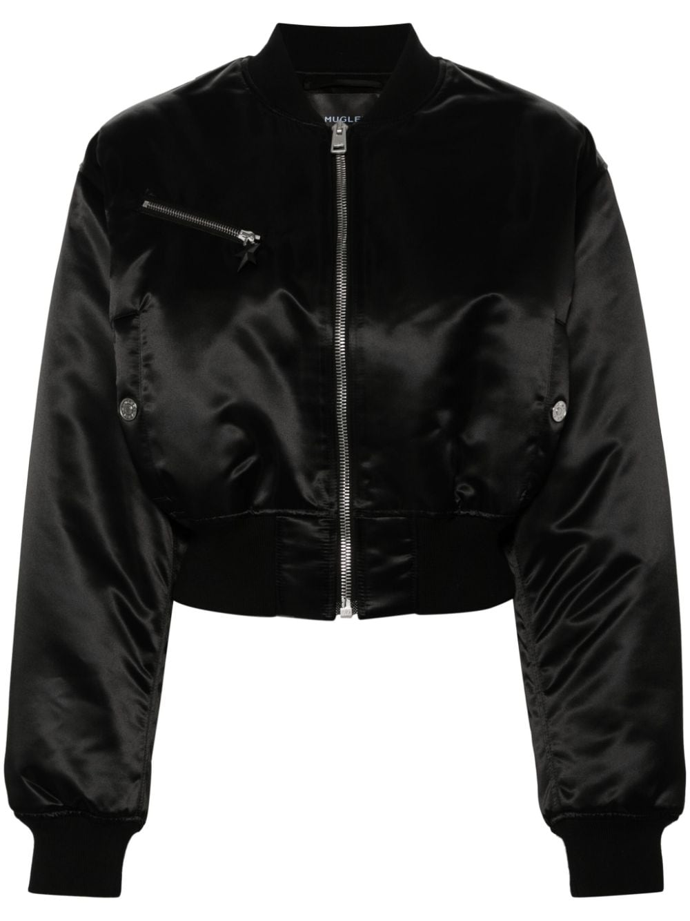 Mugler Gefütterte Cropped-Bomberjacke - Schwarz von Mugler