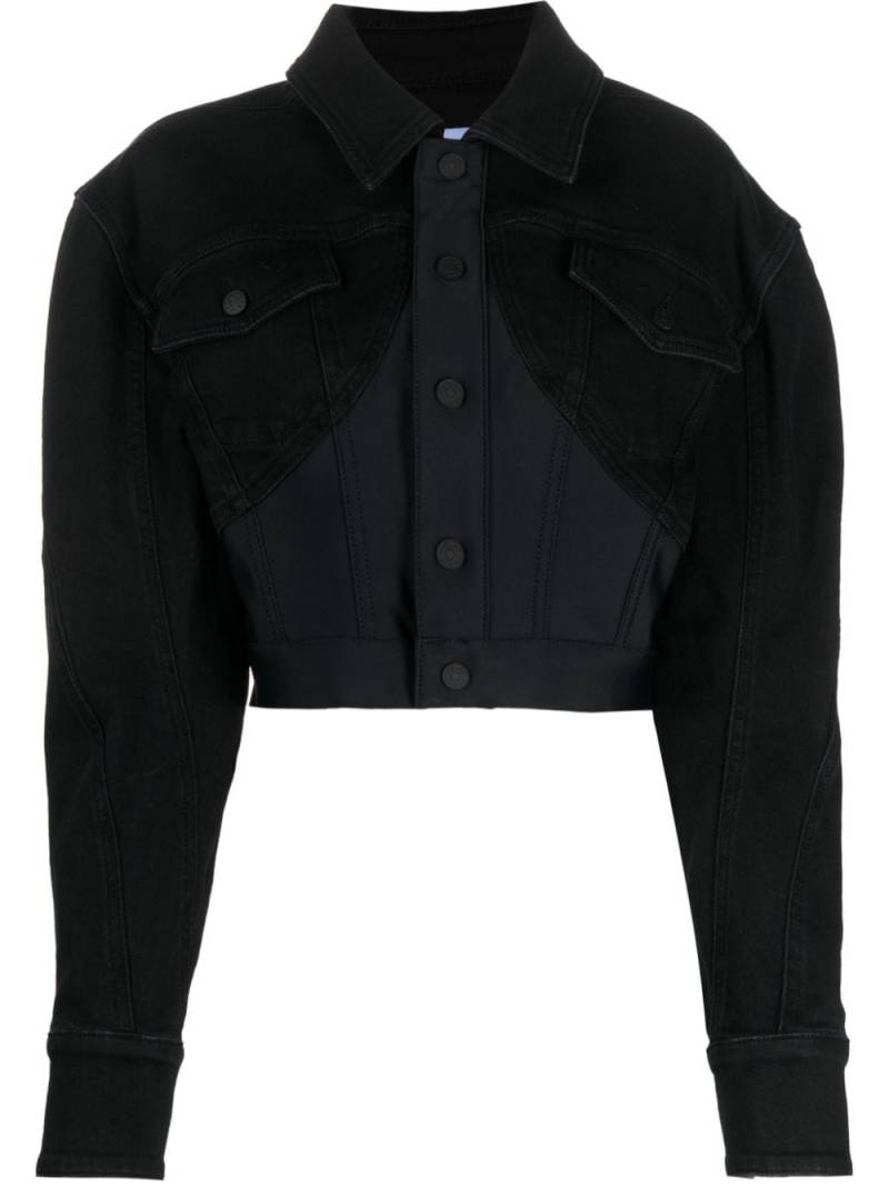 Mugler Cropped-Jeansjacke - Schwarz von Mugler