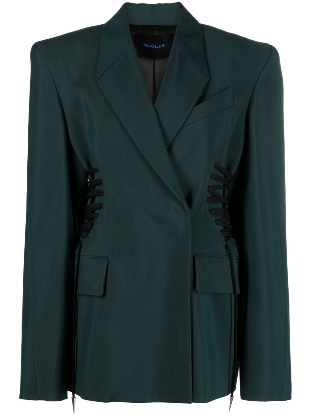 Mugler Blazer mit Kordelzug - Grün von Mugler