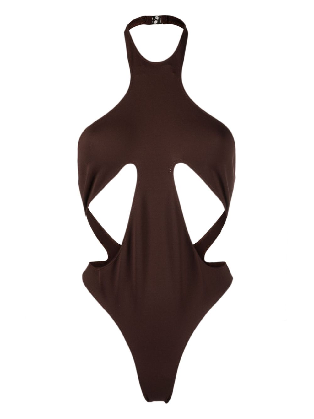 Mugler Neckholder-Badeanzug mit Cut-Outs - Braun von Mugler