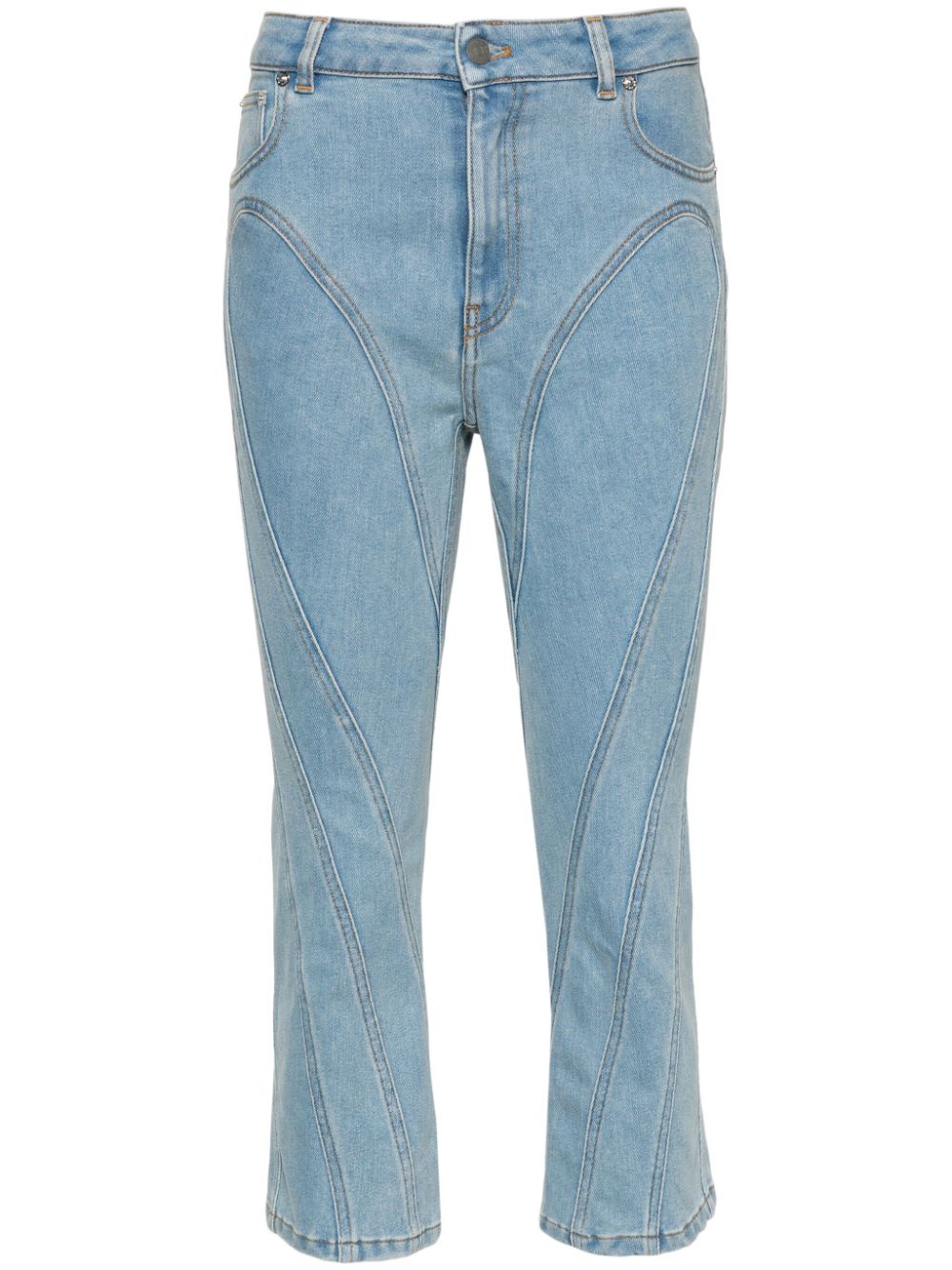 Mugler Cropped-Jeans mit hohem Bund - Blau von Mugler