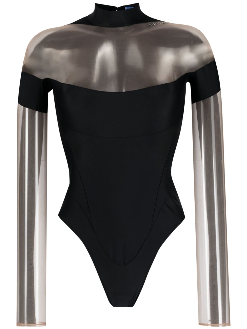 Mugler Body mit Logo-Schild - Schwarz von Mugler