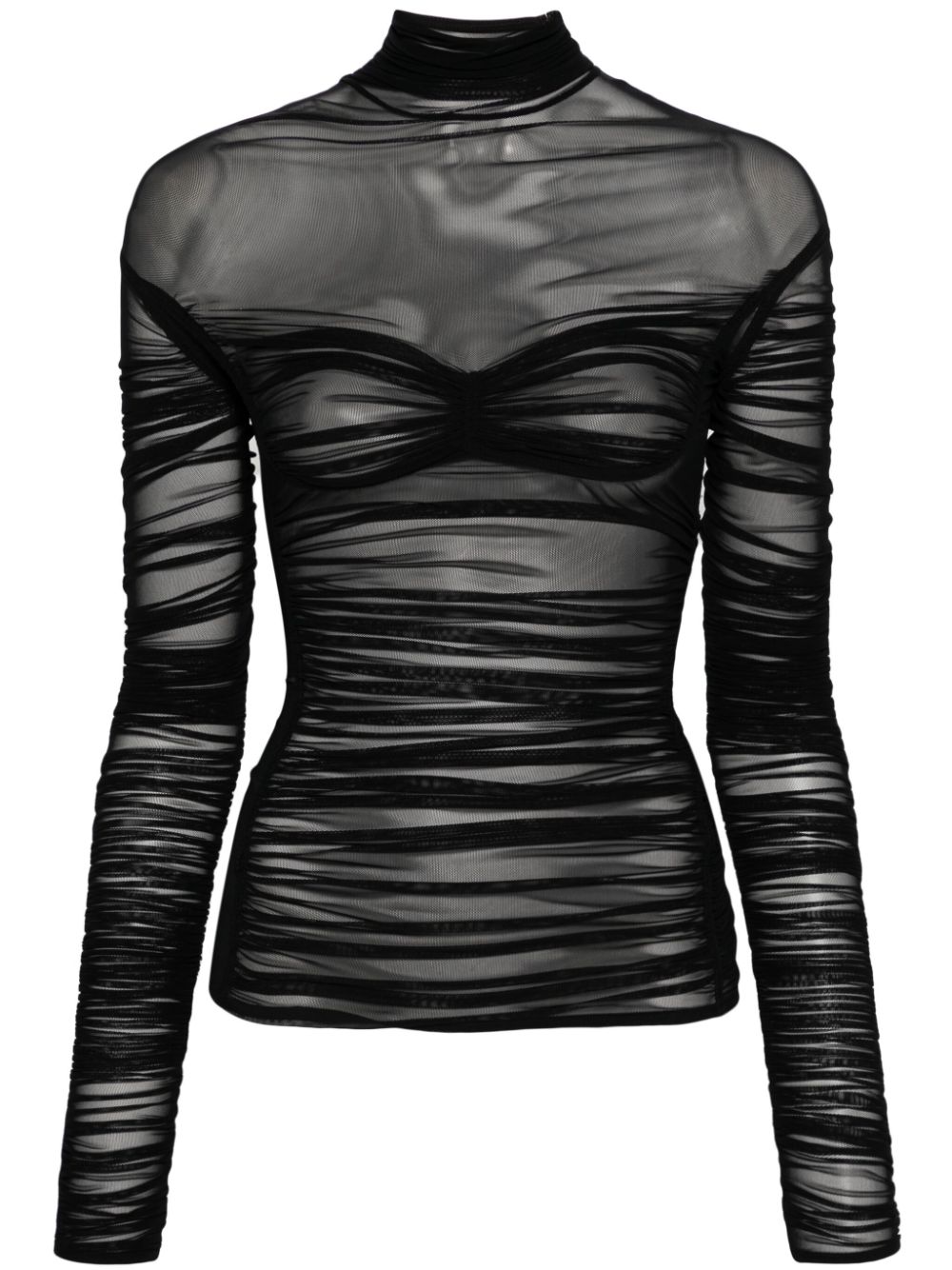 Mugler Gerafftes Top - Schwarz von Mugler