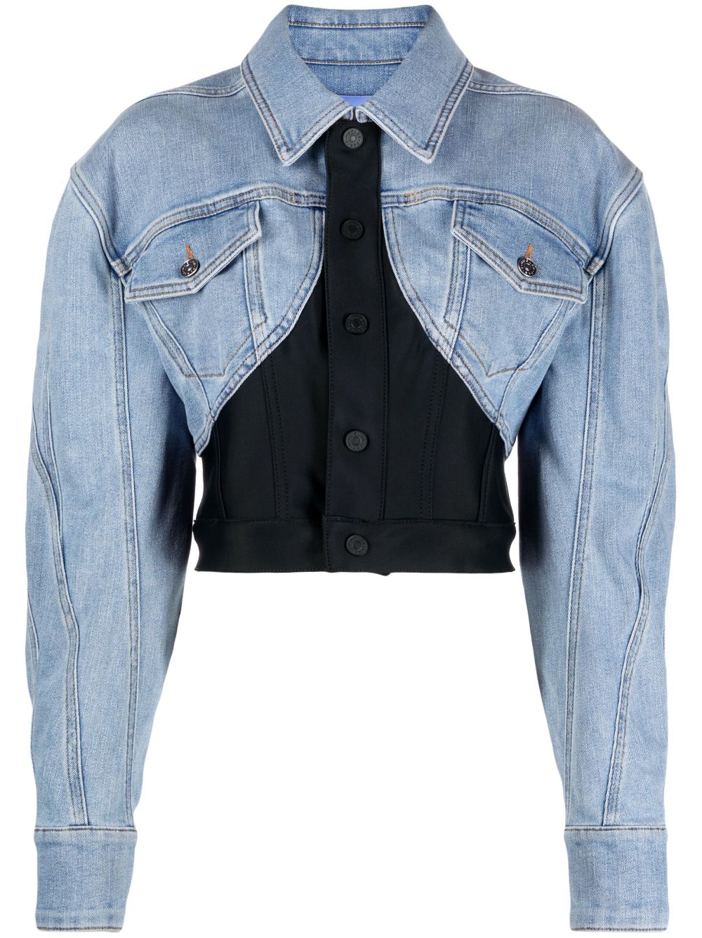 Mugler Jeansjacke mit Einsätzen - Blau von Mugler