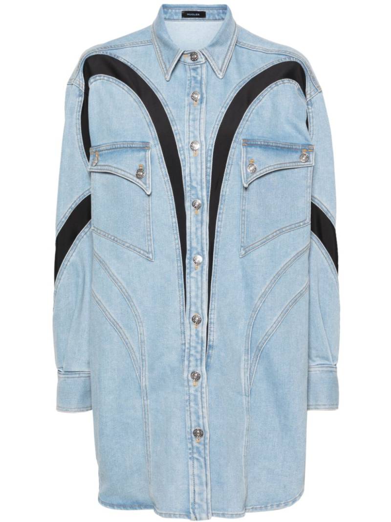 Mugler Jeansjacke mit Kontrasteinsätzen - Blau von Mugler