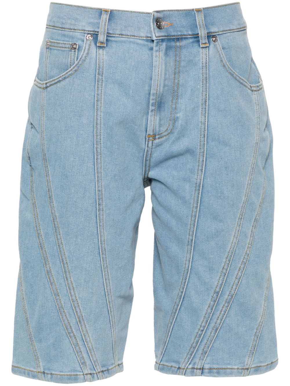 Mugler Jeans-Shorts mit Kontrasteinsatz - Blau von Mugler