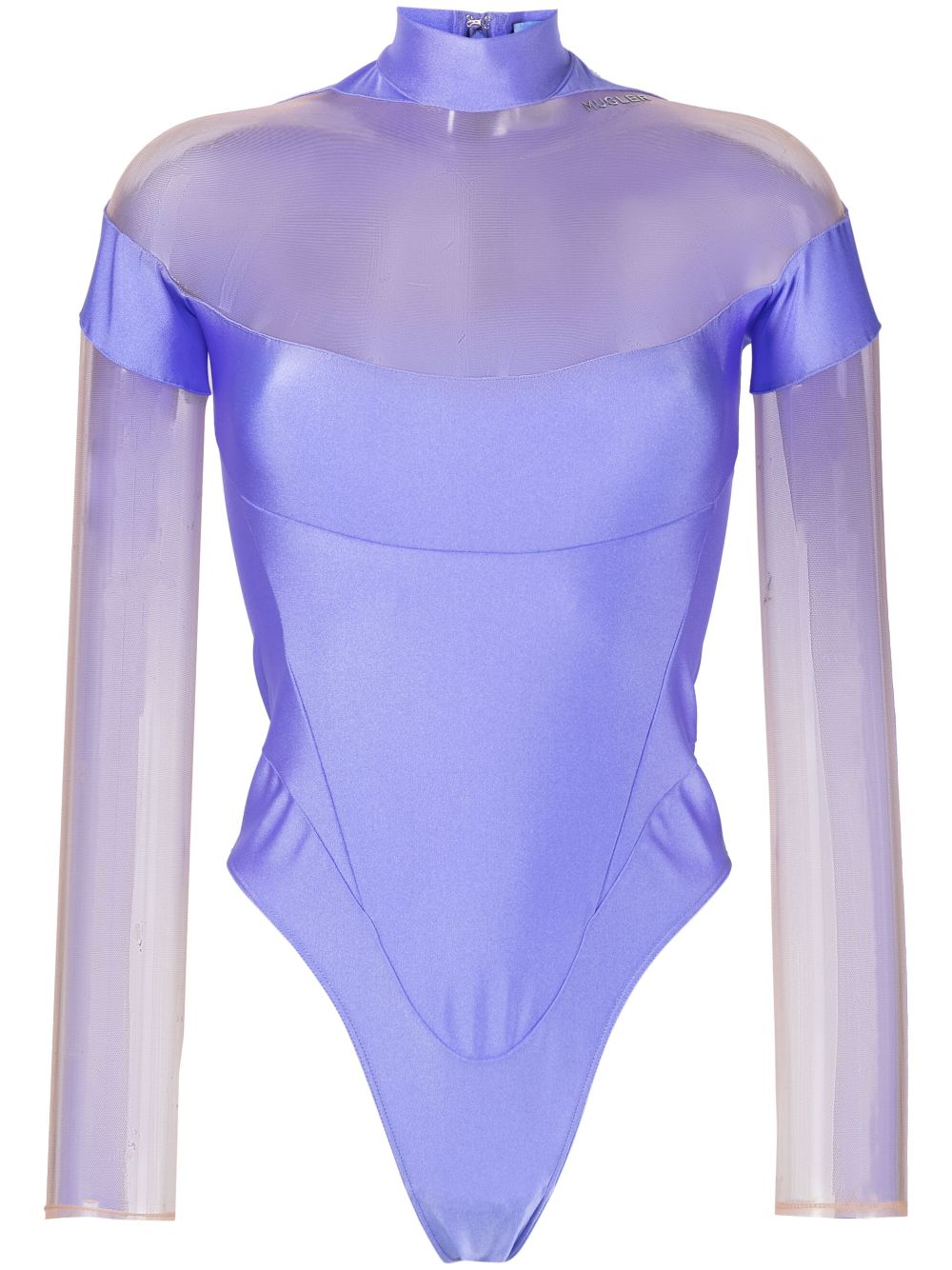 Mugler Body mit semi-transparenten Einsätzen - Violett von Mugler