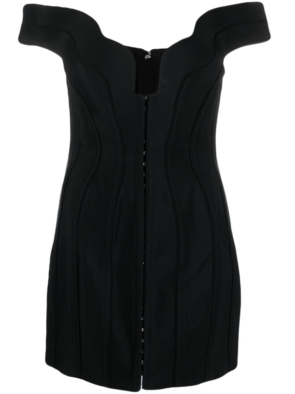 Mugler Minikleid mit Wellenkanten - Schwarz von Mugler