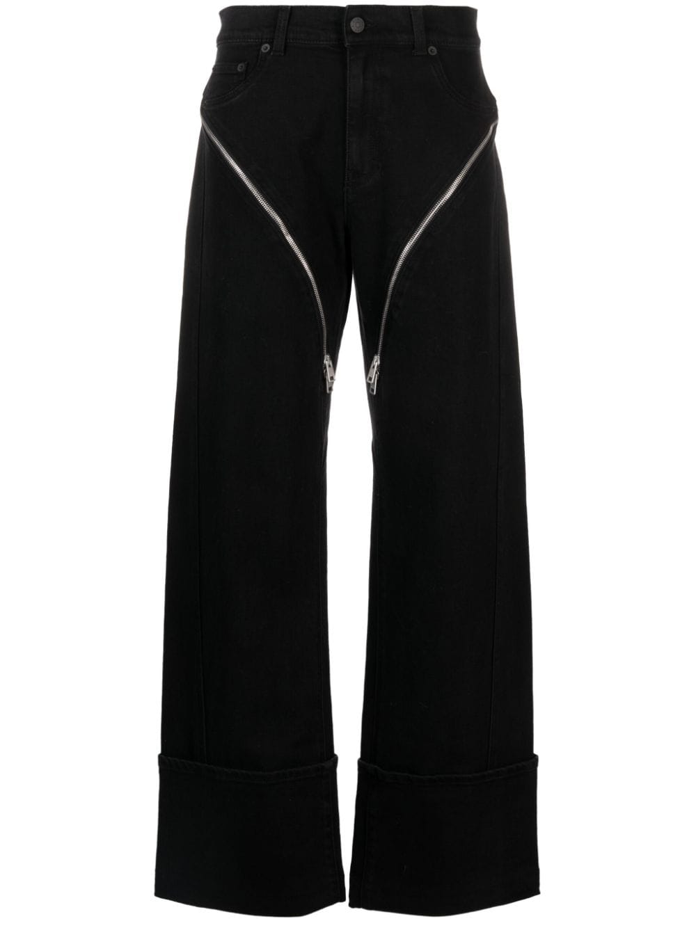 Mugler Wide-Leg-Jeans mit hohem Bund - Schwarz von Mugler