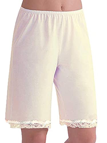 Damen Satin-Dessous-Pyjamas, Kurze Hosen, Pettipants, Culotte, Schlupf-Blütenhose, halbe Schlupf-Shorts, Culotte für Frauen (Beige, Large) von Mugoebu