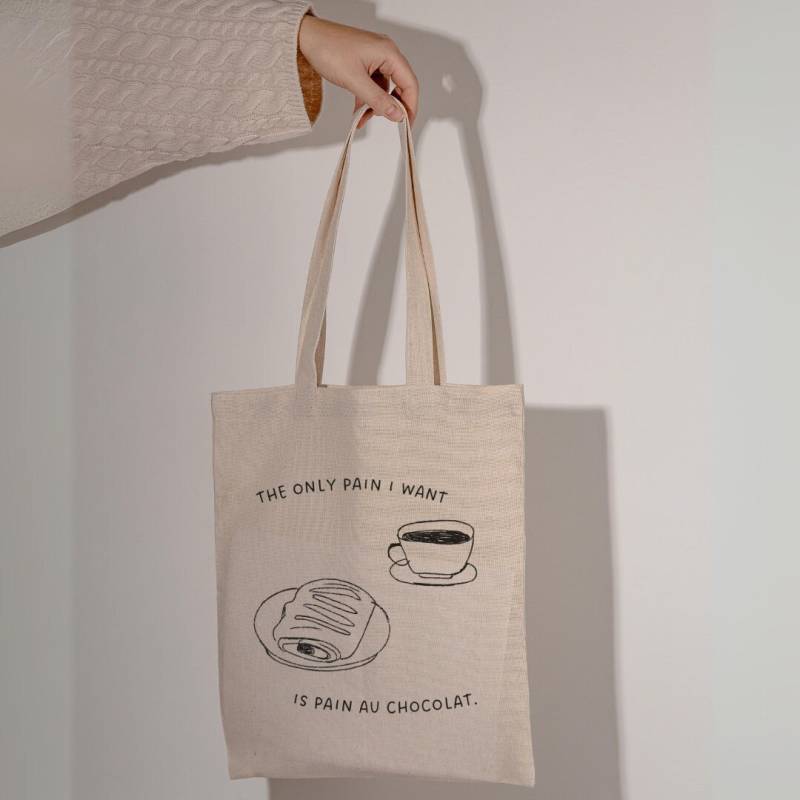 The Only Pain I Want Is Pain Au Chocolat Tote Bag Sweets Lover Gift Sustainable Y2K French Food Wellness Girl Breakfast 90 Bestie Coffee von PricelessMomentsDE