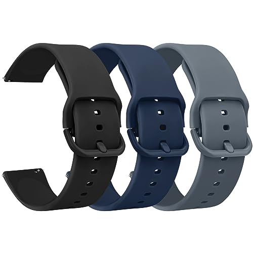 Mugust 3 Stück Armband für Xiaomi Mi Watch / Xiaomi Watch S1 / Xiaomi Watch S1 Active/Xiaomi Mi Watch Farbe Sport Damen Herren, 22 mm, verstellbares Silikonarmband für Xiaomi Mi Watch, 3 Pack A von Mugust