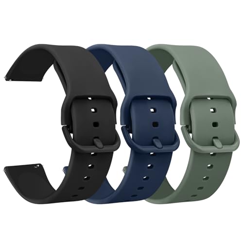 Mugust 3 Stück Armband für Xiaomi Mi Watch / Xiaomi Watch S1 / Xiaomi Watch S1 Active/Xiaomi Mi Watch Farbe Sport Damen Herren, 22 mm, verstellbares Silikonarmband für Xiaomi Mi Watch, 3er-Pack, B von Mugust