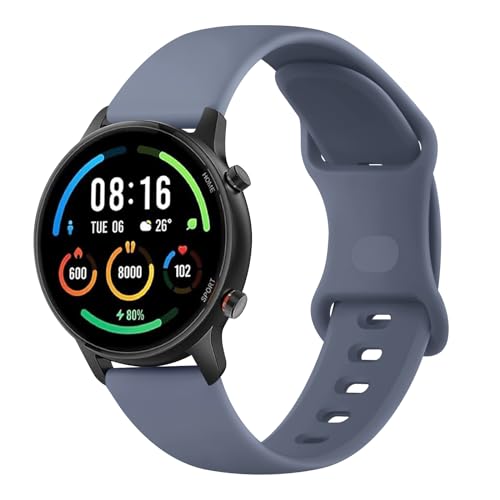 Mugust Armband für Xiaomi Watch S1/Xiaomi Watch S1 Active/Xiaomi Mi Watch Farbe Sport Damen Herren, 22 mm, verstellbare Silikon-Sportarmbänder Ersatzarmbänder für Xiaomi Mi Watch, Graublau von Mugust