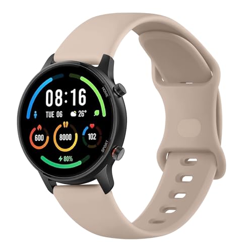 Mugust Armband für Xiaomi Mi Watch / Xiaomi Watch S1 / Xiaomi Watch S1 Active/Xiaomi Mi Watch Farbe Sport, 22 mm Silikon Sport Ersatzarmbänder für Damen Herren (Braun) von Mugust