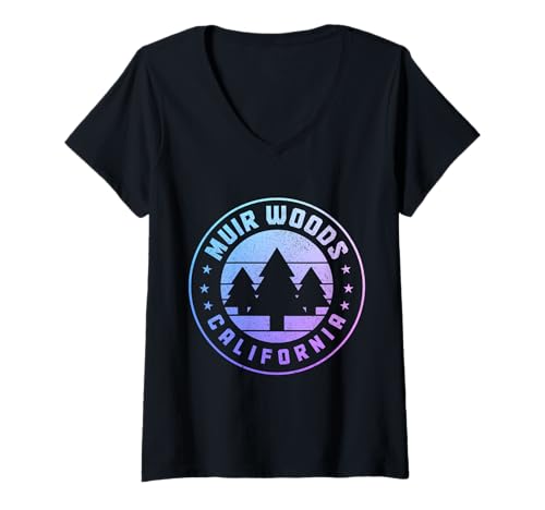 Damen Muir Woods Souvenirs Nationalpark Wandern Naturliebhaber T-Shirt mit V-Ausschnitt von Muir Woods - Apparel & Gifts