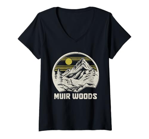 Damen Muir Woods Souvenirs Nationalpark Wandern Naturliebhaber T-Shirt mit V-Ausschnitt von Muir Woods - Apparel & Gifts