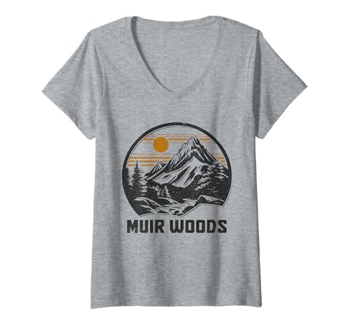 Damen Muir Woods Souvenirs Nationalpark Wandern Naturliebhaber T-Shirt mit V-Ausschnitt von Muir Woods - Apparel & Gifts