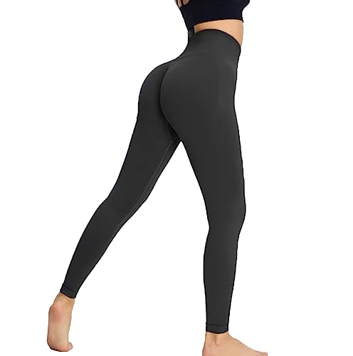 Damen Lang High Waist Push Up Leggings Sporthose Sportleggings Yogahose Gym Laufhose Fitness High Waist Blickdicht (as3, alpha, x_l, xx_l, regular, regular) von MuistA