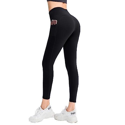 MuistA Damen Leggings mit Taschen Sporthose Sport Leggings Yogahose Push up Gym Laufhose Fitness High Waist Blickdicht (as3, Alpha, l, x_l, Regular, Regular) von MuistA